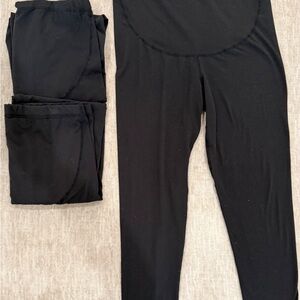 3 Women's Black Maternity Leggings